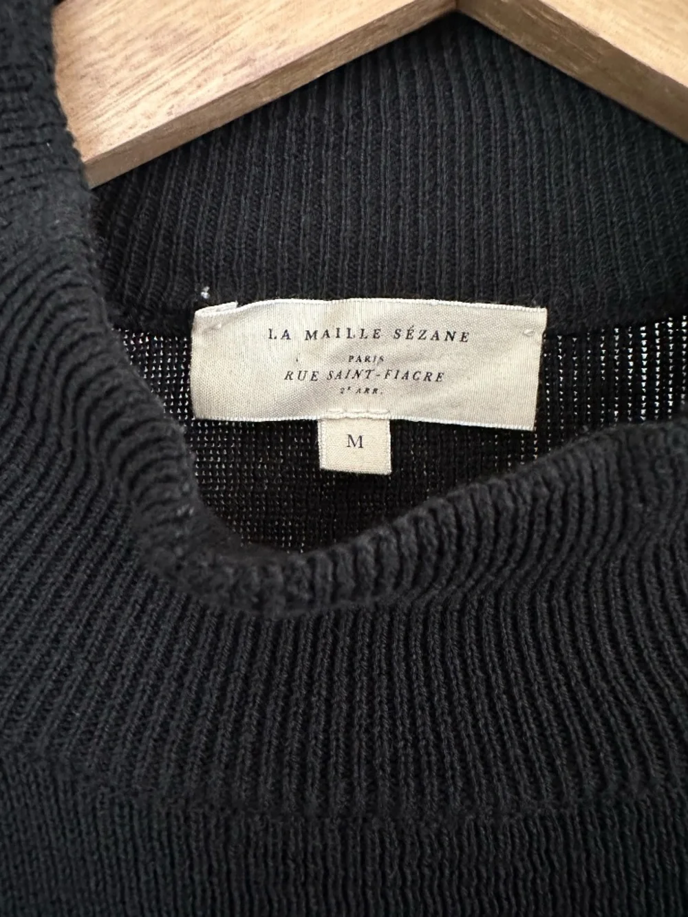 Sezane black mock-neck knit